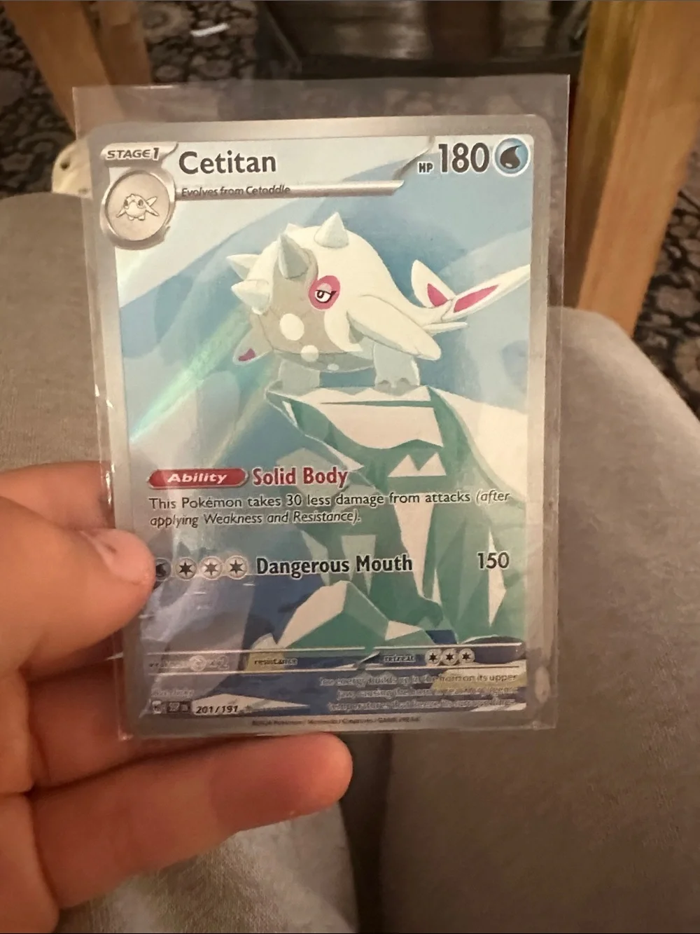 Pokemon Cetitan Trading Card - Blue, White, Pink Accents
